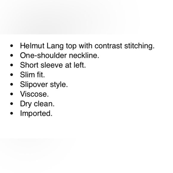 Helmut Lang One Shoulder Viscose Top Black - Picture 3 of 9